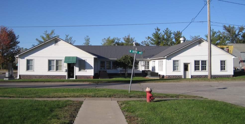 Front view of building