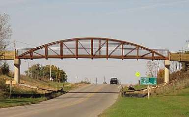 The new Loop Trail bridge over Hwy 1 which replaces the old Rock Island Railroad bridge.