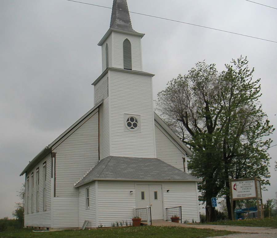 New Sweden United Methodist Church, May 18, 2003, before it burned down.